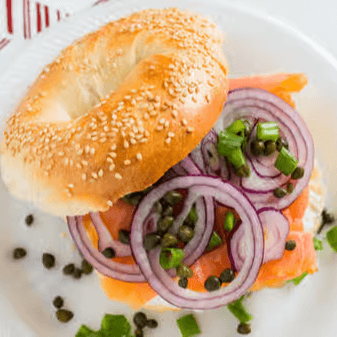 Bagel With Sliced Lox and Specialty Cream Cheese