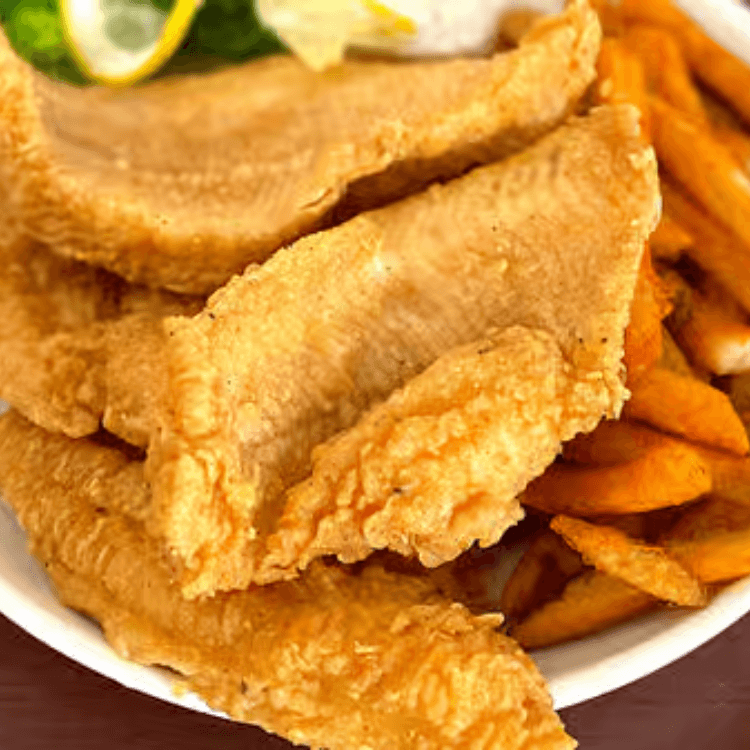 L/Fried Tilapia Basket 2 Pieces with Fries