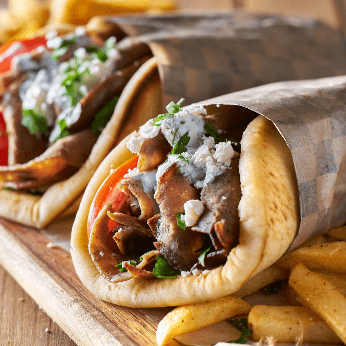 Greek Gyro with small Fries