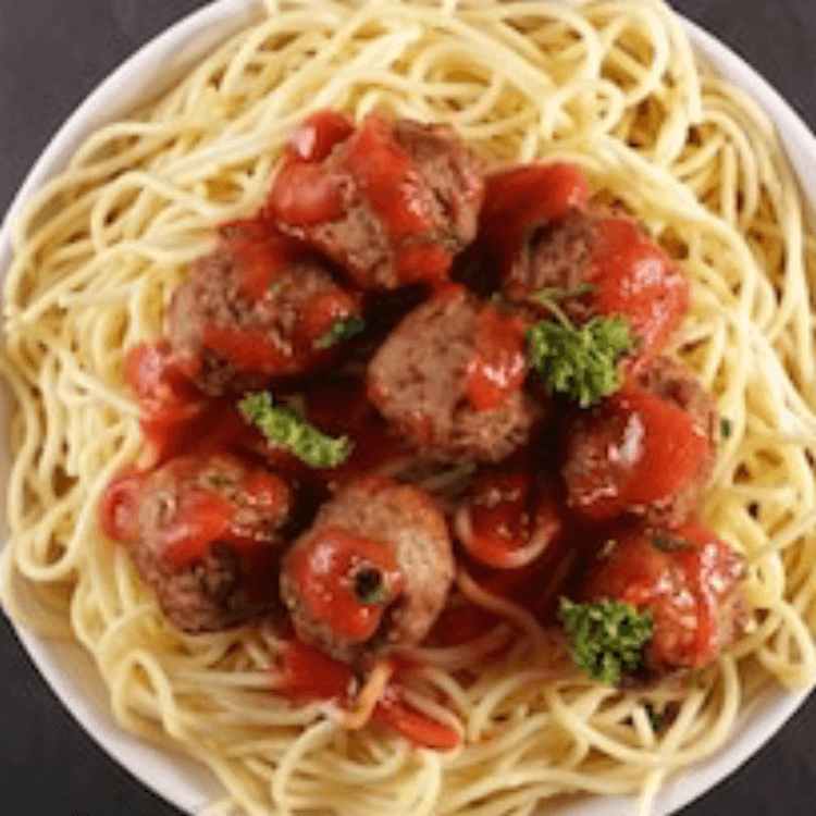 Pasta with 1 Meatball and 1 Sausage
