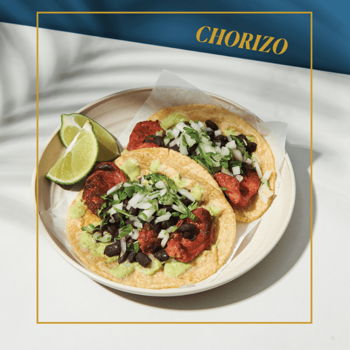 Chorizo . 2 Tacos