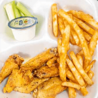 15 Wings with Fries & Drink.