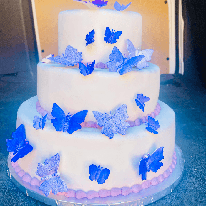 Raspberry Marquis Weeding Cake - $8.99 per person starting 45 people.