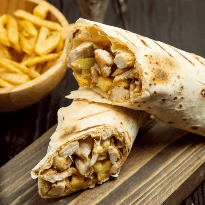 Small Chicken Shawarma Wrap with Fries