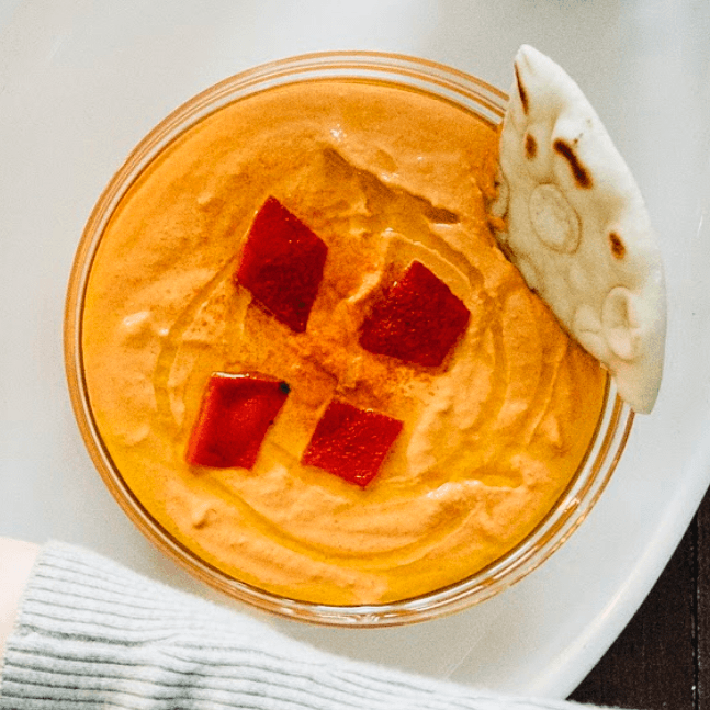 Roasted Red Pepper Hummus & Pita