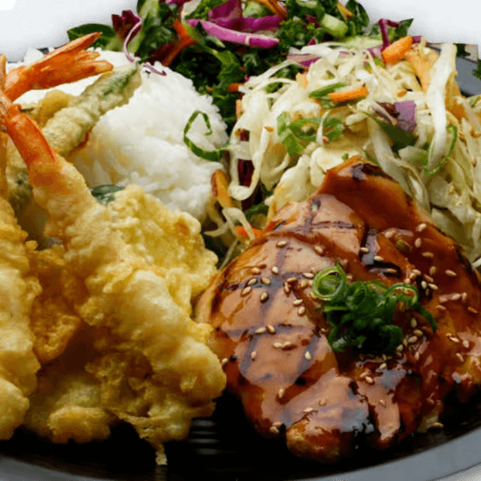 Tempura and Chicken Plate.