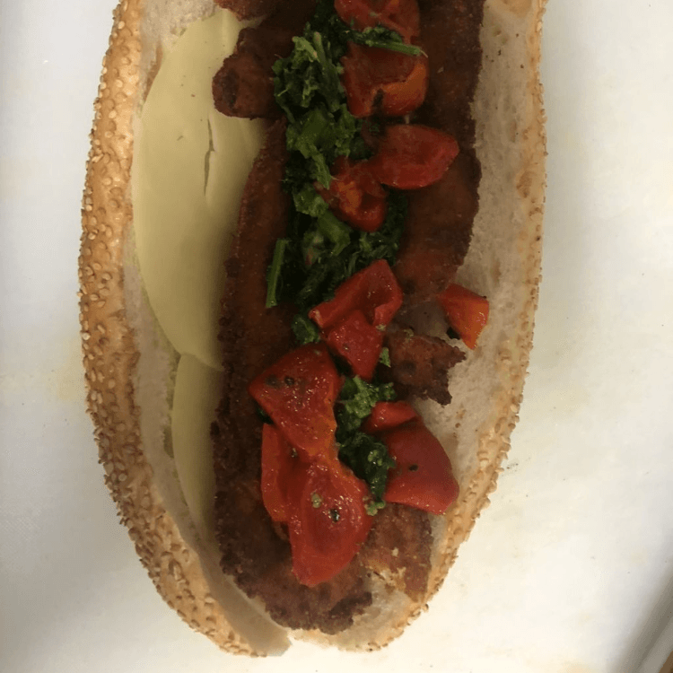 Chicken Cutlet Italian Sandwich.