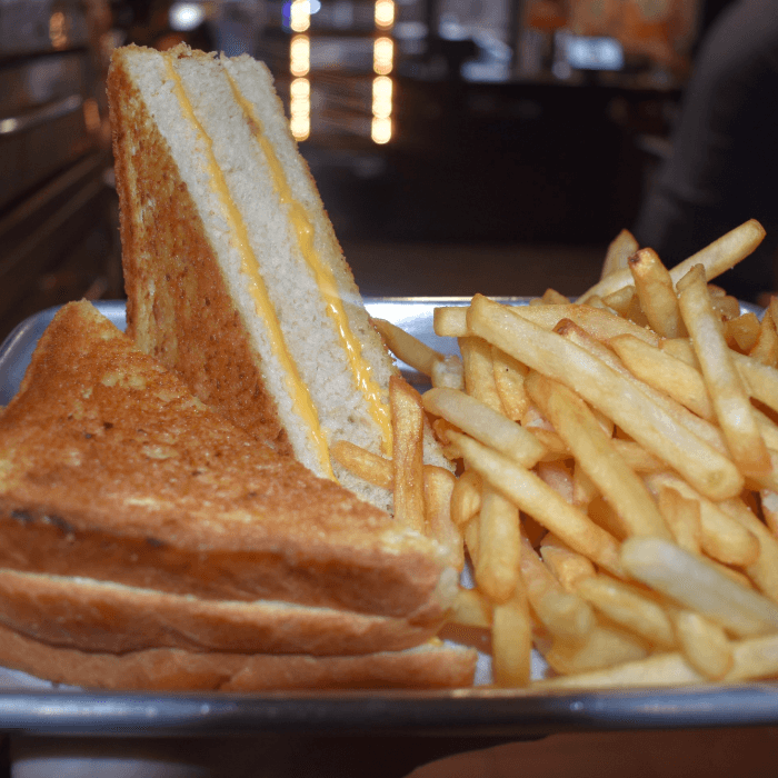 Triple Decker Grilled Cheese & Fries.