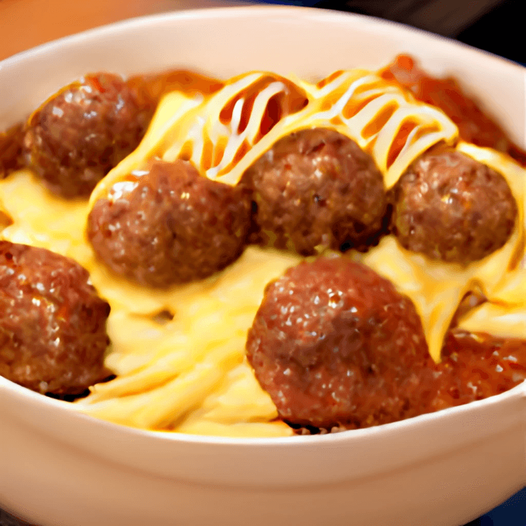 Meatballs sauce & cheese.