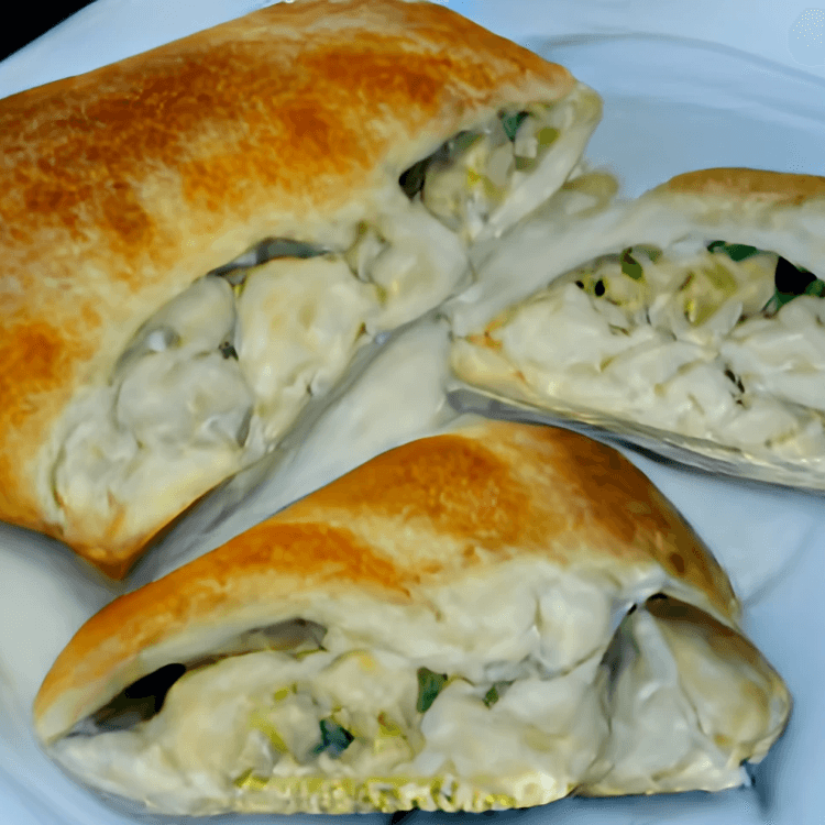 Chicken alfredo calzone.