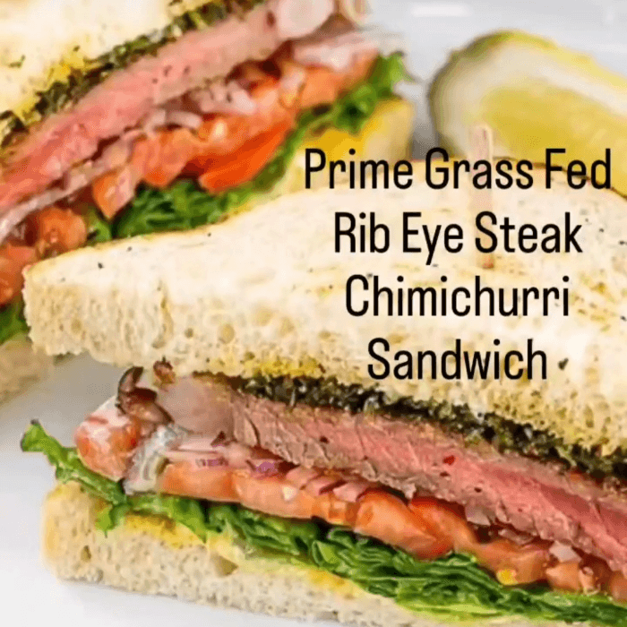 Rib Eye Steak (8 Oz) Chimichurri Sandwich