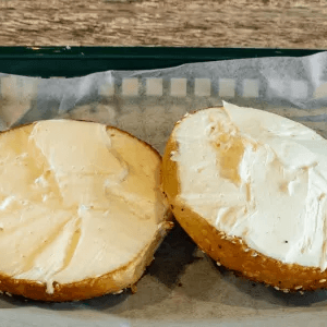 Plain Cream Cheese on a Bagel