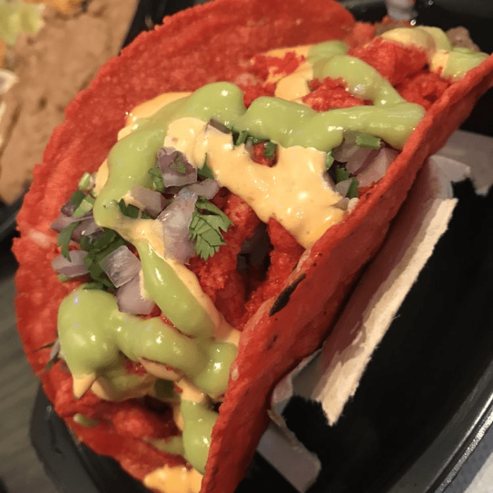 "What-The-Mala" Hot Cheeto Taco.
