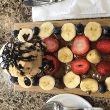 Banana Nutella Waffles.