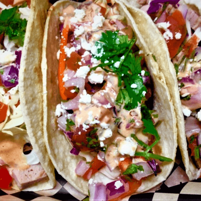 2 Smoked Chicken Tacos.