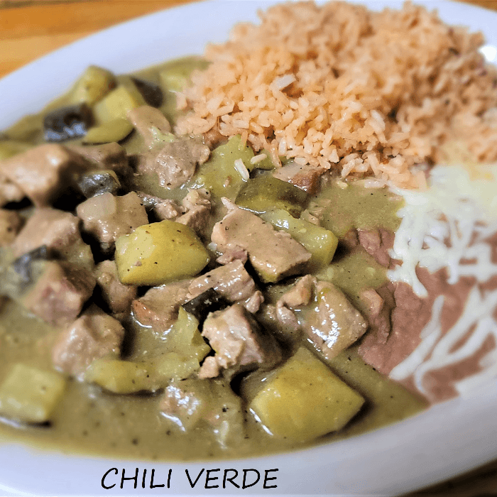 Family Meal Chili Verde Platter (For 4)