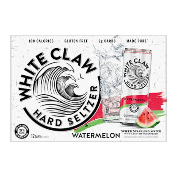 White Claw Hard Seltzer Watermelon Can (12 Oz X 12 Ct)