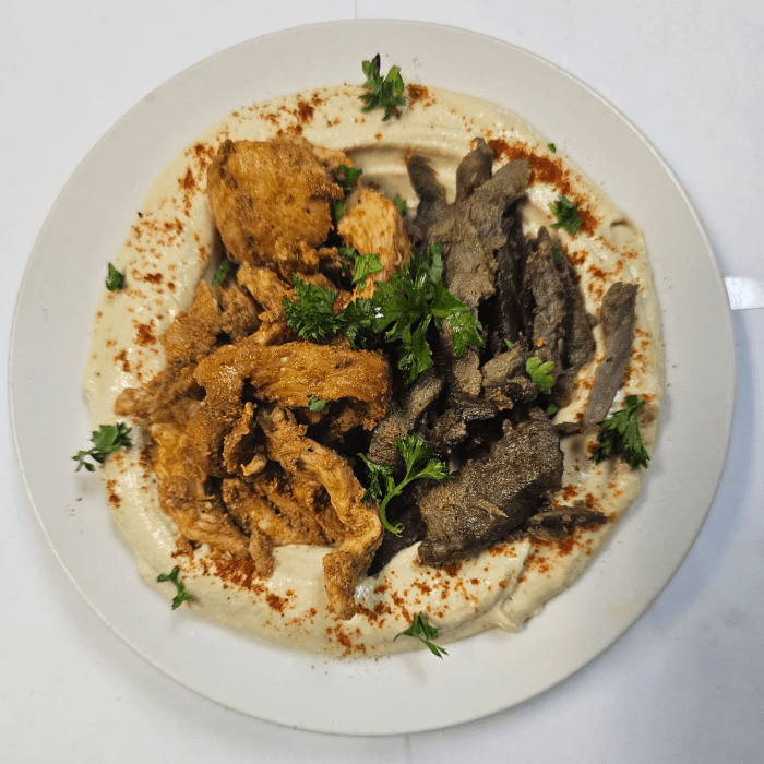 Hummus with Mix Shawarma.