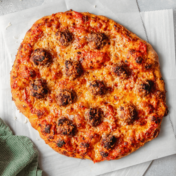Thin Crust Meatball Pizza (12" Medium)