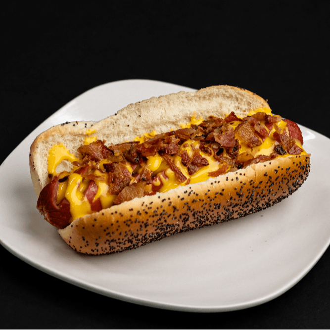 Cheesy Bacon Hot Dog.