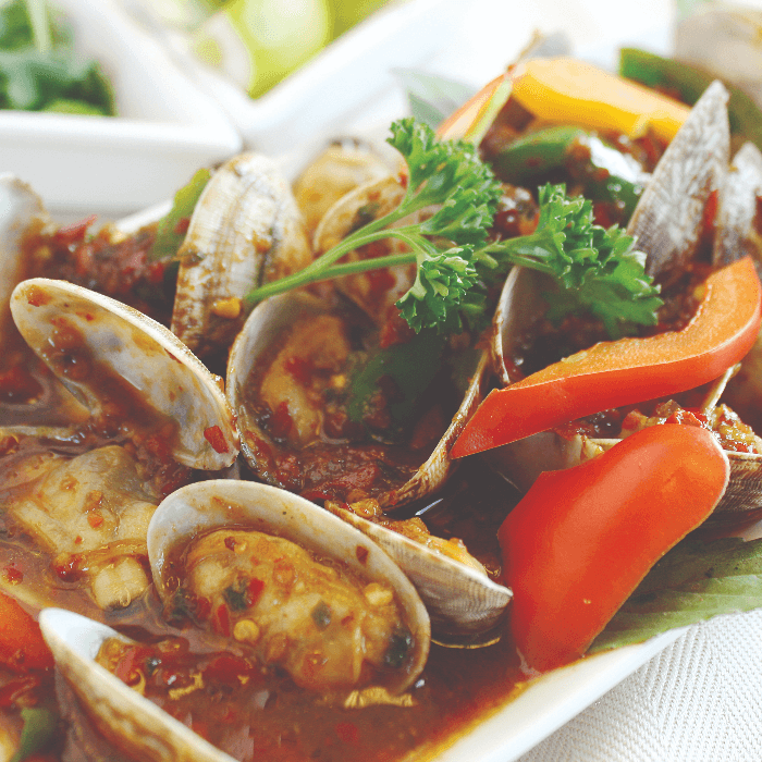 75. Clams in Chili Plate.