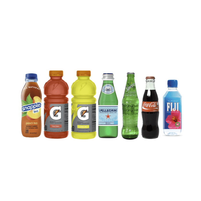 Snapple/Sparkling Water/Gatorade/Glass Soda/Fiji