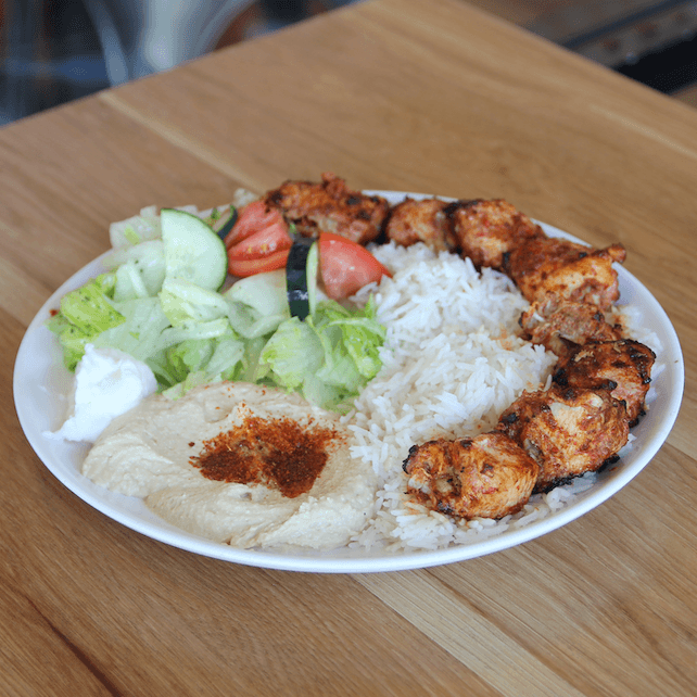 Chicken Kabob Plate.