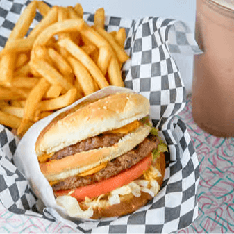 Big Beeper 1/2 Pound Double Cheese Burger.