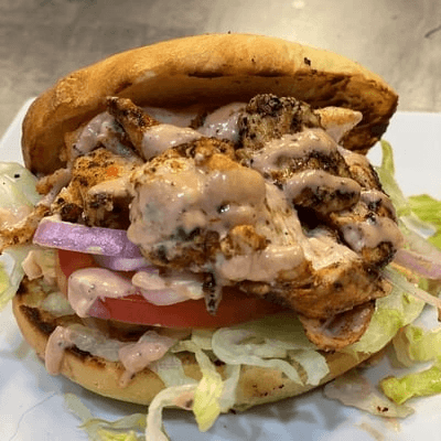 Grilled Blackened Halibut Burger