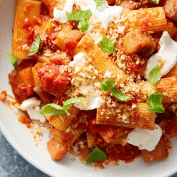 Eggplant Parmesan and Pasta Dinner
