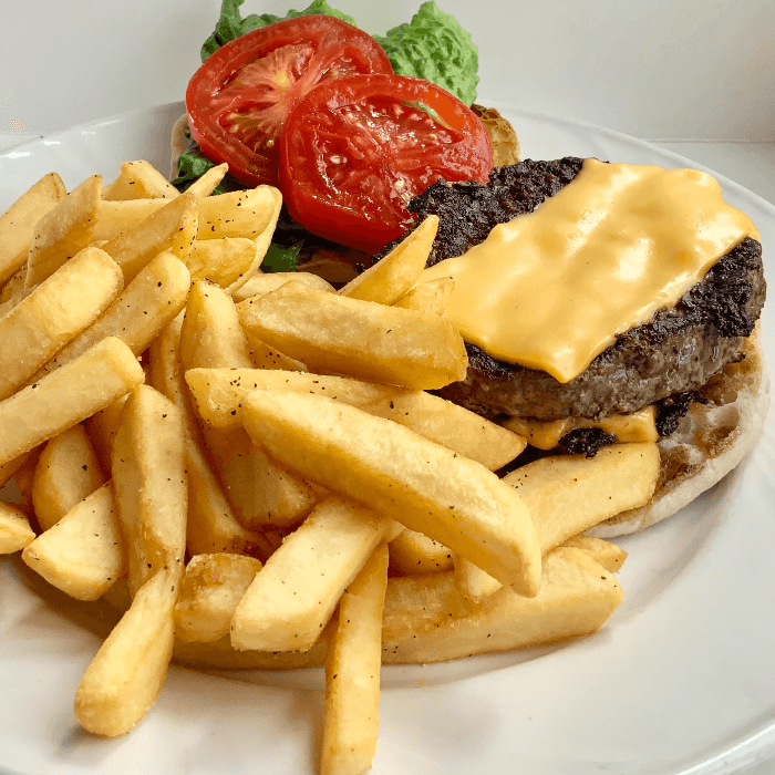 Cheeseburger with fries or salad