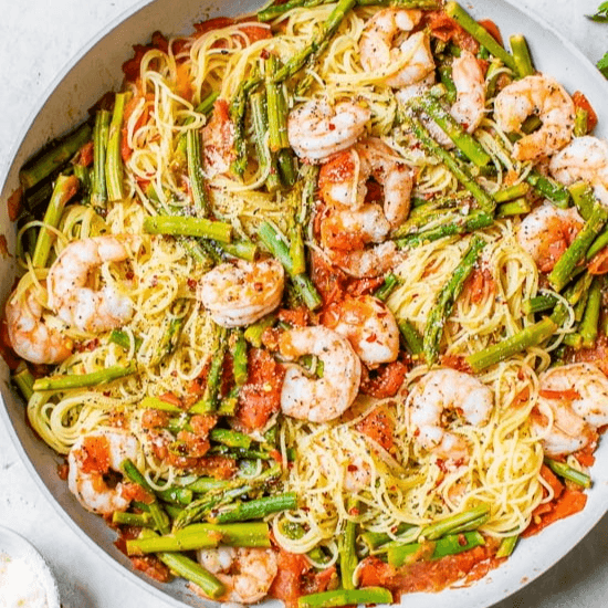 Angel Hair with Shrimp & Goat Cheese