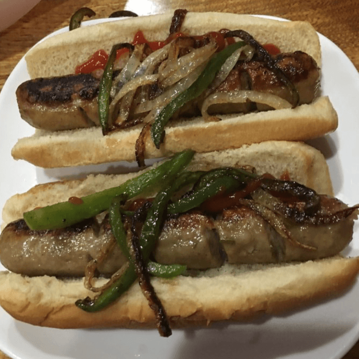 Italian Sausage on Roll with Peppers & Onions
