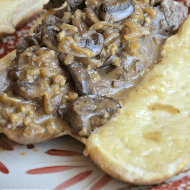 Mushroom Steak with Gravy Sandwich