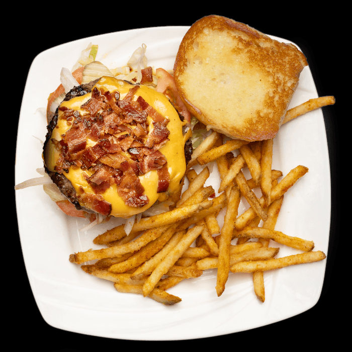 1/2 Lb Angus Bacon Cheeseburger.