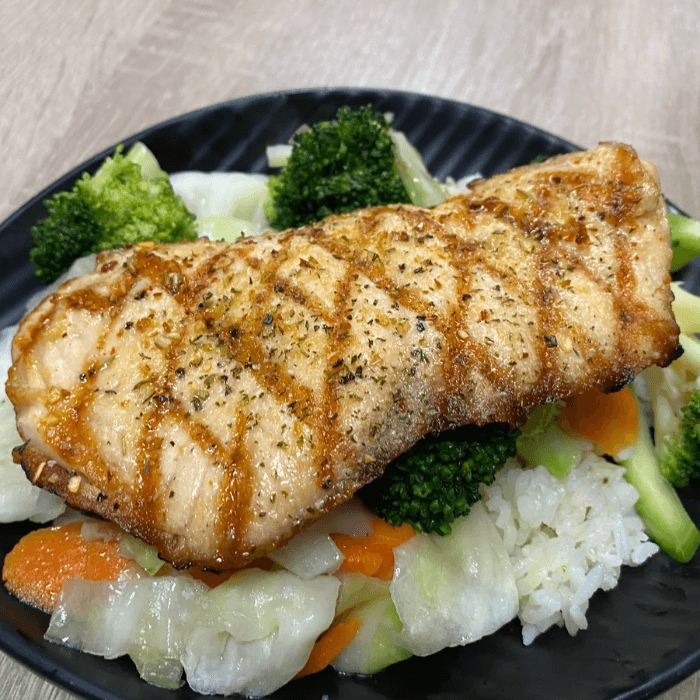 Grilled Salmon Bowl.
