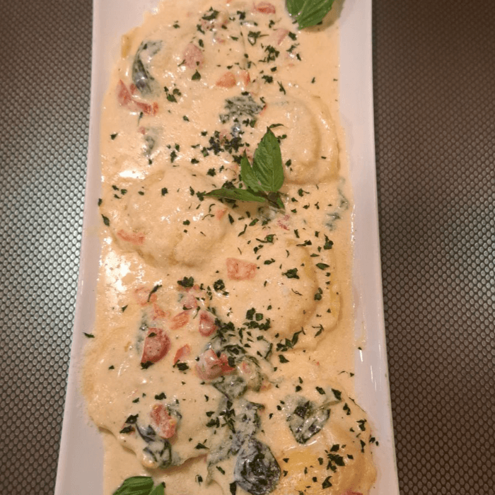 Lobster Ravioli in Tuscan Sauce