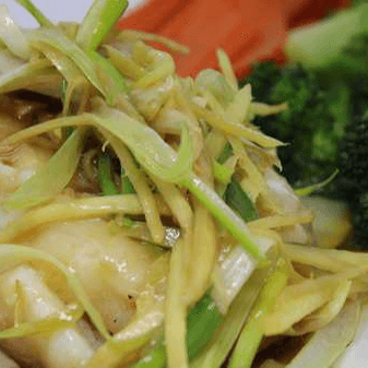 Steamed Fish Chilean Sea Bass with Soy Sauce & Sesame Oil
