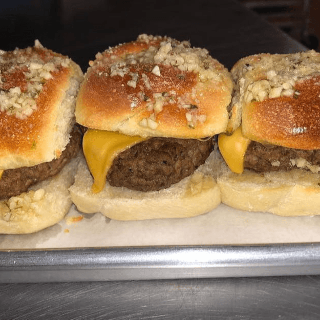 Cheeseburger Garlic Knot Slider.