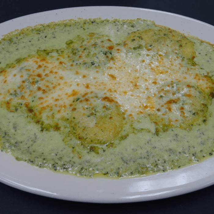 Spinach Pesto Ravioli.