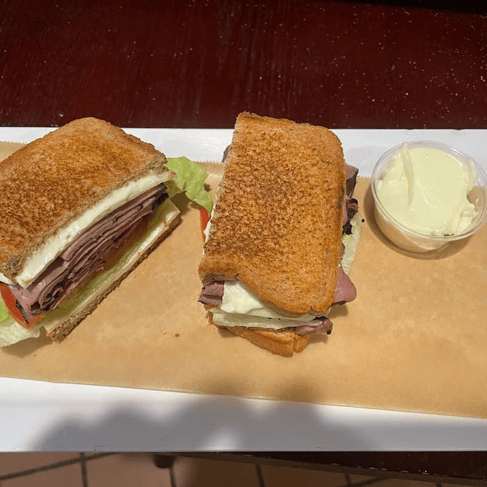 Roast Beef & Cheese Club Sandwich