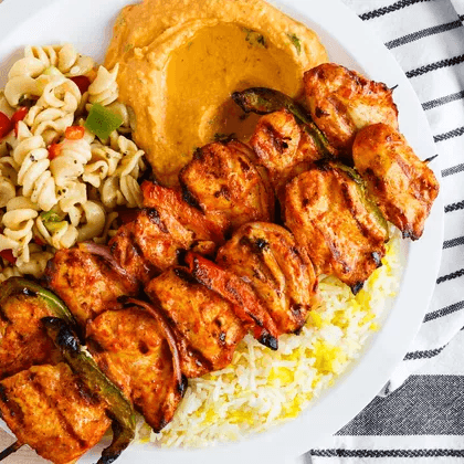 2 Chicken Kabob Plate.
