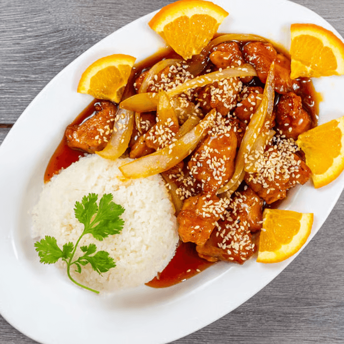 Orange Chicken Rice - Cơm Gà Sốt Cam