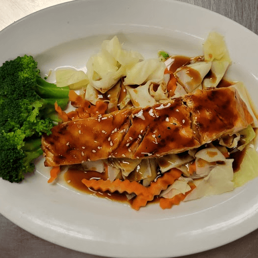 Salmon Teriyaki + Rice.