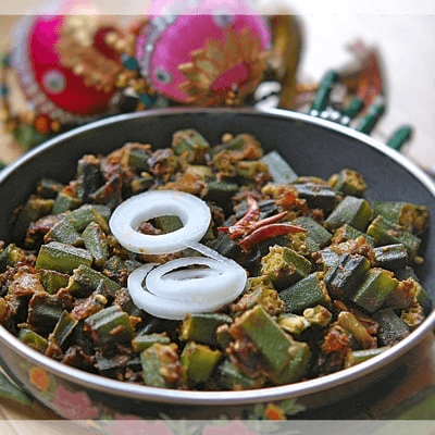  Bhindi Masala (Fresh Cut Okra Stir-fried)